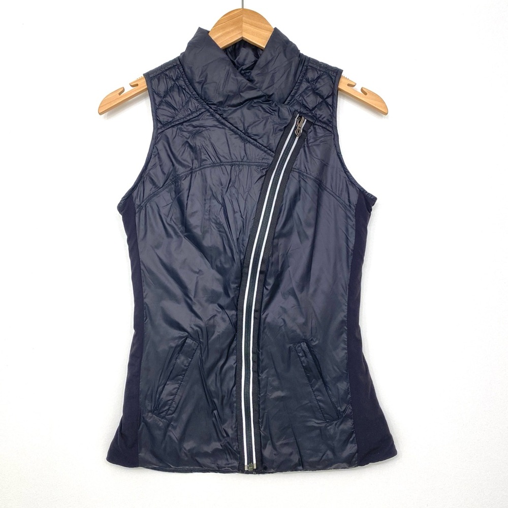Lululemon What The Fluff Reversible Down Vest Black Grey Women’s Size 4